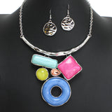 104076, GEOMETRIC CELLULOID ACETATE NECKLACE