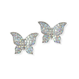 104088, BUTTERFLY CRYSTAL RHINESTONE STUD EARRING