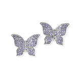 104088, BUTTERFLY CRYSTAL RHINESTONE STUD EARRING
