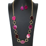 104098, GEOMETRIC GLITTER CELLULOID ACETATE LONG NECKLACE