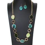 104098, GEOMETRIC GLITTER CELLULOID ACETATE LONG NECKLACE