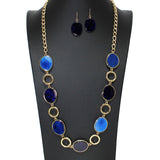 104098, GEOMETRIC GLITTER CELLULOID ACETATE LONG NECKLACE