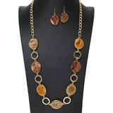 104098, GEOMETRIC GLITTER CELLULOID ACETATE LONG NECKLACE