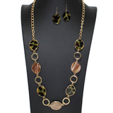 104098, GEOMETRIC GLITTER CELLULOID ACETATE LONG NECKLACE