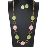104098, GEOMETRIC GLITTER CELLULOID ACETATE LONG NECKLACE