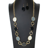 104098, GEOMETRIC GLITTER CELLULOID ACETATE LONG NECKLACE