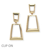 104113, GEOMETRIC METAL CLIP ON EARRING