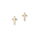 104116, DAINTY CROSS METAL STUD EARRING
