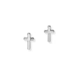 104116, DAINTY CROSS METAL STUD EARRING