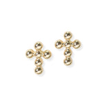 104118, BALL EDGE CROSS STUD EARRING