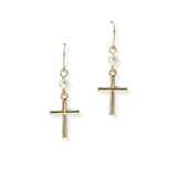 104119, CROSS DANGLE EARRING