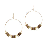 104125, SEMI PRECIOUS STONE ACCENT DANGLE EARRING