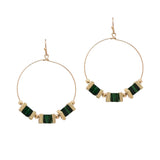 104125, SEMI PRECIOUS STONE ACCENT DANGLE EARRING