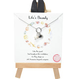 104136, GOLD DIPPED, "LIFE'S BEAUTY" SEASHELL & FRESHWATER PEARL CHARM NECKLACE