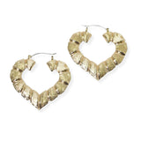 104140, HEART BAMBOO HOOP EARRING