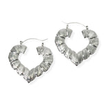 104140, HEART BAMBOO HOOP EARRING