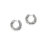 104141, HAMMERED ROUND HUGGIE HOOP EARRING