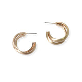 104143, SMALL DOUBLE ROW HOOP EARRING