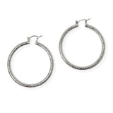 104150, GOLD DIPPED, 50MM TEXTURED ROUND HOOP EARRING