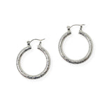 104151, GOLD DIPPED, 30MM TEXTURED ROUND HOOP EARRING