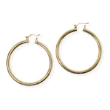 104153, GOLD DIPPED, 50MM SIMPLE ROUND HOOP EARRING