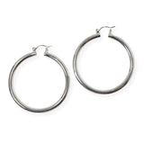 104153, GOLD DIPPED, 50MM SIMPLE ROUND HOOP EARRING