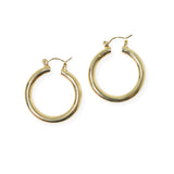 104154, GOLD DIPPED, 30MM SIMPLE ROUND HOOP EARRING