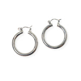 104154, GOLD DIPPED, 30MM SIMPLE ROUND HOOP EARRING