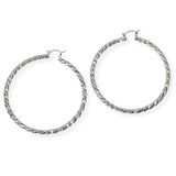 104158, GOLD DIPPED, 70MM TEXTURED ROUND HOOP EARRING