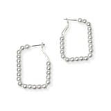 104165, MEDIUM GEOMETRIC BEADED HOOP EARRING