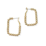104165, MEDIUM GEOMETRIC BEADED HOOP EARRING