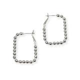 104165, MEDIUM GEOMETRIC BEADED HOOP EARRING