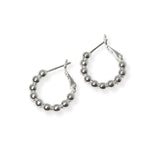 104167, 20MM ROUND BEADED HOOP EARRING