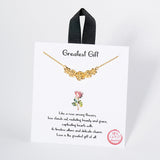 104198, GOLD DIPPED, "GREATEST GIFT" ROSE FLOWER NECKLACE