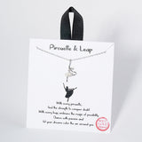 104201, GOLD DIPPED, "PIROUETTE & LEAP" BALLERINA CUBIC ZIRCONIA CHARM NECKLACE