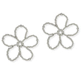 104208, OVERSIZED FLOWER BALL BEADED EARRING