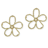 104208, OVERSIZED FLOWER BALL BEADED EARRING
