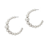 104216, BRASS BALL BEADED HOOP EARRING