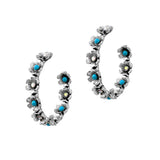 104244, WESTERN FLOWER ROUND HOOP EARRING