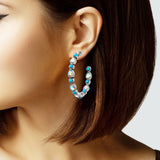 104245, WESTERN TEARDROP ACCENT ROUND HOOP EARRING