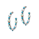 104245, WESTERN TEARDROP ACCENT ROUND HOOP EARRING