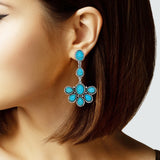 104249, WESTERN TURQUOISE STONE DANGLE EARRING