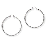 104268, 70MM GOLD DIPPED, TWO STYLE TEXTURED ROUND HOOP EARRING