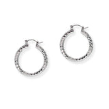 104268, 30MM GOLD DIPPED, TWO STYLE TEXTURED ROUND HOOP EARRING