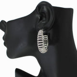 104280, 1.25" GOLD DIPPED, MICRO PAVE CUBIC ZIRCONIA HOOP EARRING
