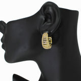 104281, 1" GOLD DIPPED, MICRO PAVE CUBIC ZIRCONIA HOOP EARRING