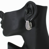 104281, 1" GOLD DIPPED, MICRO PAVE CUBIC ZIRCONIA HOOP EARRING