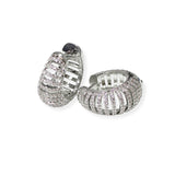 104281, 1" GOLD DIPPED, MICRO PAVE CUBIC ZIRCONIA HOOP EARRING
