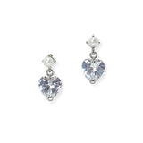 104290, HEART CUBIC ZIRCONIA DANGLE STUD EARRING