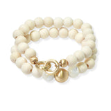 104349, WOOD BEADED MULTI LAYERED STRETCH BRACELET